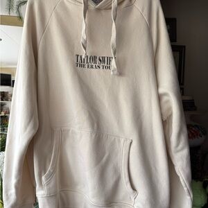 Taylor Swift Cream Pullover Hoodie with 'The Eras Tour' Logo